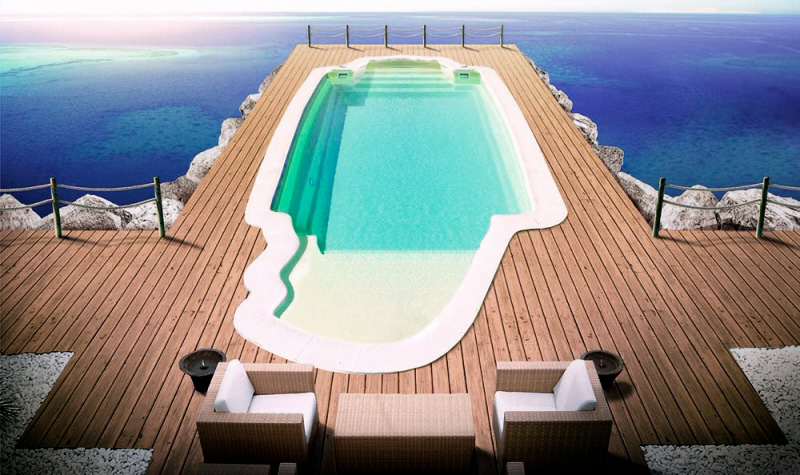Piscine coque polyester fabrication espagnol - Mon de Pra